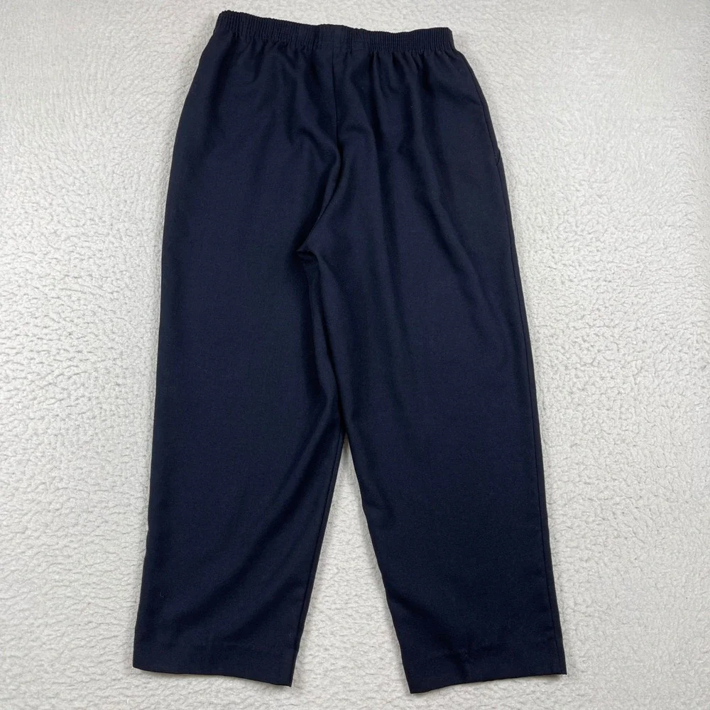 Briggs New York Pants Womens 16 Navy Blue Elastic Waist Pull On Straight Leg